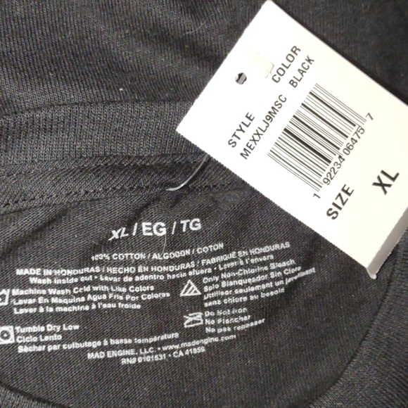 *SOLD* BOGO NWT MAD ENGINE Cotton Crewneck Lettered S/S Tee - Picture 3 of 4